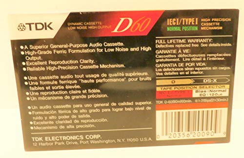 TDK Audiocassettes Superior Normal Bias D60 (Discontinued by Manufacturer)
