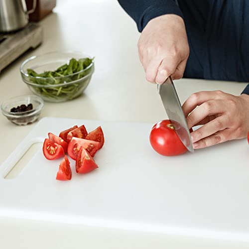 Chef Craft Basic Solid Plastic Cutting Board, 17.5 x 11 inch, White