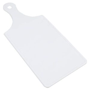 chef craft plastic paddle cutting board, 8.5 x 5.5 inch, 12.75 inches in length, white