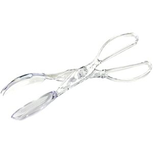 chef craft premium salad scissor tongs, 11 inches in length, clear