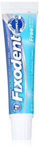 fixodent complete free denture adhesive cream 2.4 oz (pack of 6)