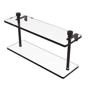allied brass ft-2/16 foxtrot collection 16 inch two tiered glass shelf, oil rubbed bronze
