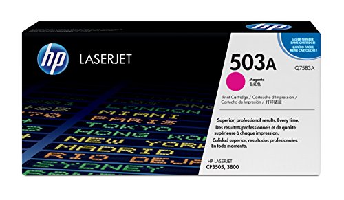 Original HP 503A Magenta Toner Cartridge | Works with HP Color LaserJet 3800, CP3505 Series | Q7583A