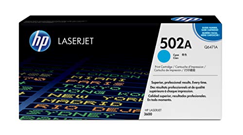 Original HP 502A Cyan Toner Cartridge | Works with HP Color LaserJet 3600 Series | Q6471A