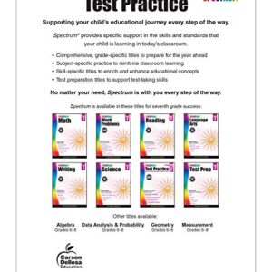 Spectrum Test Practice 7th Grade Workbooks All Subjects, Math, Language Arts, and Reading Comprehension Grade 7 Reproducible Book, Vocabulary, Writing, and Math Practice for Standardized Tests