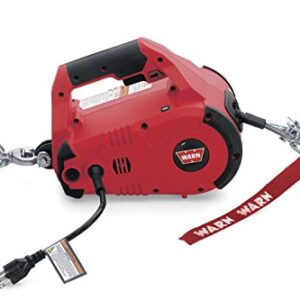 WARN 885000 PullzAll Corded 120V AC Portable Electric Winch with Steel Cable: 1/2 Ton (1,000 Lb) Pulling Capacity , Red