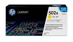 original hp 502a yellow toner cartridge | works with hp color laserjet 3600 series | q6472a