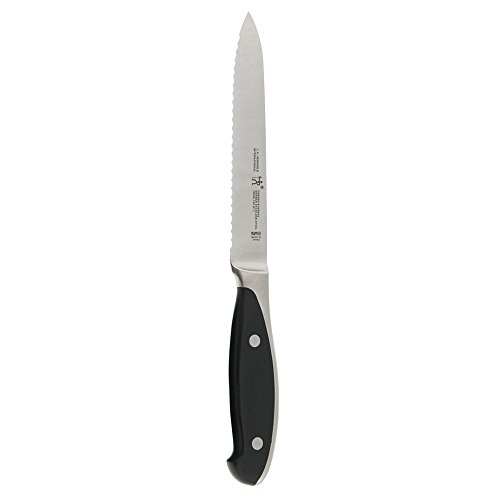 HENCKELS Forged Synergy Serrated Utility Knife, 5-inch, Black/Stainless Steel