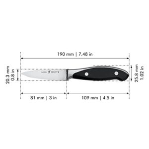 HENCKELS Forged Synergy Paring Knife, 3-inch, Black/Stainless Steel