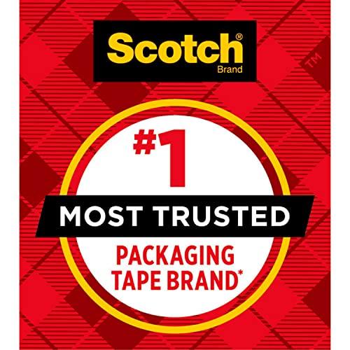 Scotch Heavy Duty Packaging Tape, 1.88" x 54.6 yd, Designed for Packing, Shipping and Mailing, Strong Seal on All Box Types, 3" Core, Clear, 2 Rolls w/Dispenser (3850-2ST)