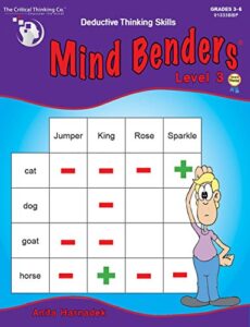 mind benders level 3 workbook – deductive thinking skills puzzles (grades 3-6)