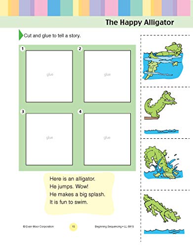 Learning Line: Beginning Sequencing, Prek - Kindergarten Workbook