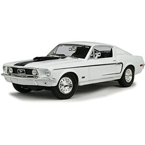 maisto 1968 ford mustang gt cobra jet hard top 1/18 scale diecast model vehicle blue