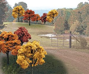 woodland scenics fall deciduous value pack trees 2″ – 3″