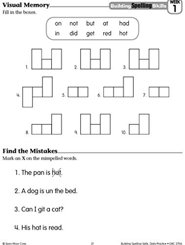 Evan-Moor Building Spelling Skills, Grade 2 - Homeschooling & Classroom Resource Workbook, Reproducible Worksheets, Teaching Edition, Spelling Strategies, Reading and Writing Skills