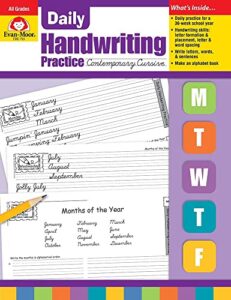 daily handwriting practice: contemporary cursive, kindergarten – grade 6 teacher edition