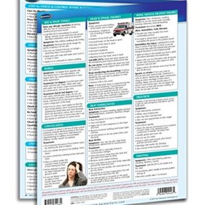 First Aid Chart - 4-page, laminated 8.5" x 11" Medical Quick Reference Guide