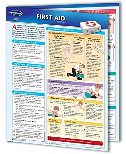 First Aid Chart - 4-page, laminated 8.5" x 11" Medical Quick Reference Guide