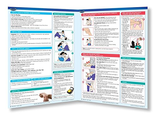 First Aid Chart - 4-page, laminated 8.5" x 11" Medical Quick Reference Guide