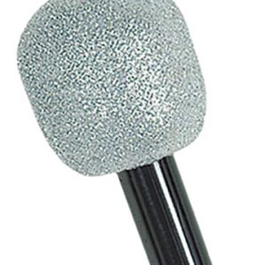 Glittered Microphone (silver & black) Party Accessory (1 count) (1/Pkg)