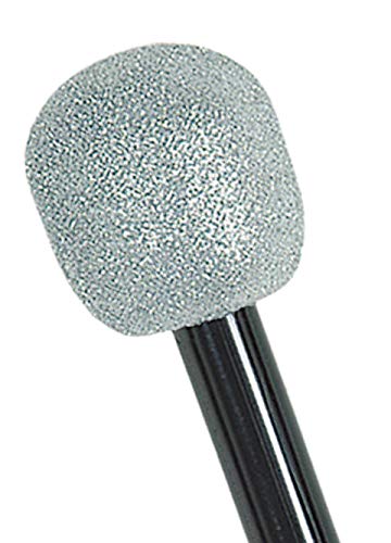 Glittered Microphone (silver & black) Party Accessory (1 count) (1/Pkg)