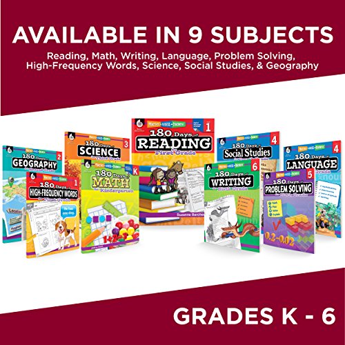 180 Days of Practice for Sixth Grade (Set of 3) 6th Grade Workbooks for Kids Ages 10-12, Includes 180 Days of Reading, 180 Days of Writing, 180 Days of Math