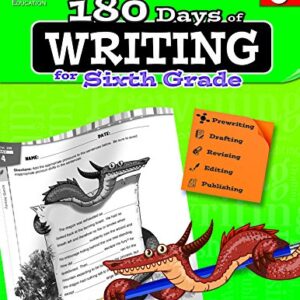 180 Days of Practice for Sixth Grade (Set of 3) 6th Grade Workbooks for Kids Ages 10-12, Includes 180 Days of Reading, 180 Days of Writing, 180 Days of Math