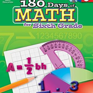 180 Days of Practice for Sixth Grade (Set of 3) 6th Grade Workbooks for Kids Ages 10-12, Includes 180 Days of Reading, 180 Days of Writing, 180 Days of Math