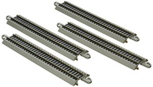 bachmann trains e-z track reversing 9″ straight (4/card) – nickel silver rail with grey roadbed – ho scale