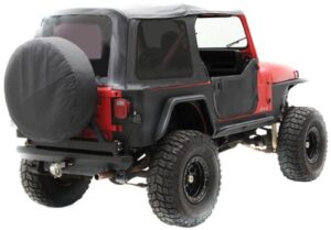 smittybilt replacement soft top with tinted windows and upper doorskins (charcoal) – 9870211