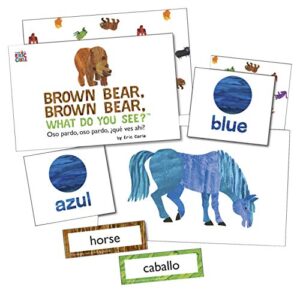 world of eric carle spanish flash cards for ages 3+, bilingual english and spanish flash cards for kids with color word cards, preschool and kindergarten spanish flash cards