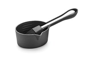 outset q173 cast iron sauce pot with brush, 1 ea, black