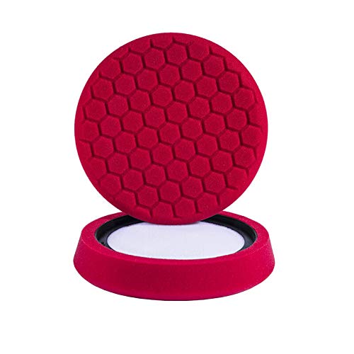 Chemical Guys BUFX_107HEX BUFX_107_HEX - Self-Centered Hex Logic Perfection Micro-Fine Finishing Pad for Sealants and Waxes, Red (7.5 Inch Fits 7 Inch Backing Plate)
