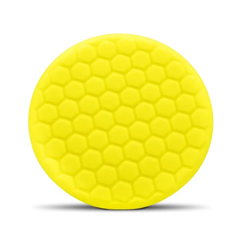 Chemical Guys BUFX_101_HEX Hex-Logic Self-Centered Heavy Cutting Pad, Yellow (7.5 Inch Fits 7 Inch Backing Plate)