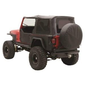 smittybilt 9870215 denim black oem replacement soft top with door skins and tinted windows