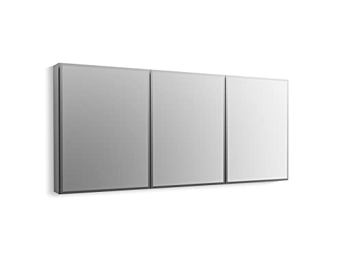 KOHLER CLC Flat, Single Medicine Cabinet with Mirrored Door, 20” Width x 26” Height, Aluminum, Frameless with Beveled Edges, One Size, Silver