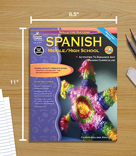 Skills for Success Spanish Workbook Grades 6-12 , Middle School and High School Vocabulary Building, Grammar Practice for Homeschool or Classroom (128 pgs)