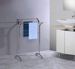 king’s brand furniture-3 tier metal freestanding bathroom towel rack stand organizer, chrome
