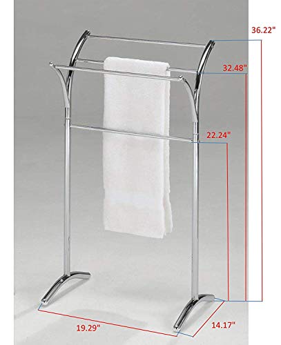 King's Brand Furniture-3 Tier Metal Freestanding Bathroom Towel Rack Stand Organizer, Chrome