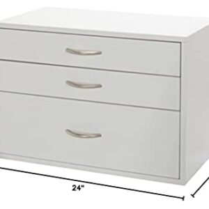 Organized Living freedomRail 3 Drawer OBox - White