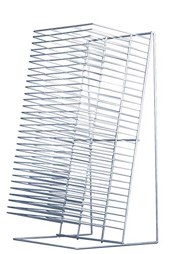 Sax - 214602 Single-Slide Table Top Drying Rack, 30 Shelves, 8 x 12 Inches, Steel