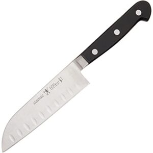 HENCKELS Classic Razor-Sharp 5-inch Hollow Edge Santoku Knife, German Engineered Informed by 100+ Years of Mastery