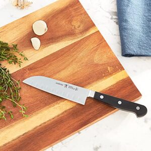 HENCKELS Classic Razor-Sharp 5-inch Hollow Edge Santoku Knife, German Engineered Informed by 100+ Years of Mastery