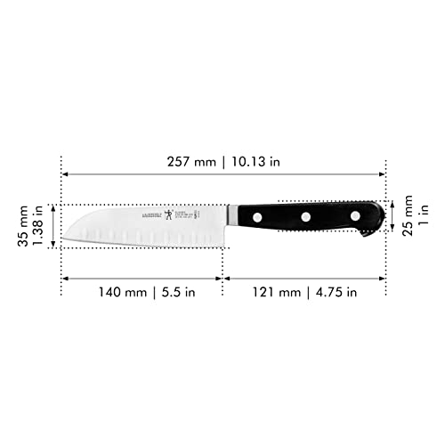 HENCKELS Classic Razor-Sharp 5-inch Hollow Edge Santoku Knife, German Engineered Informed by 100+ Years of Mastery