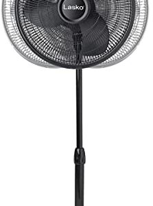 Lasko 2521 16" Oscillating Stand Fan, 16 Inch, Black