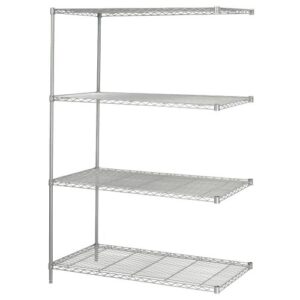 safco products industrial wire shelving add-on unit 48″w x 24″d x 72″h (starter unit and extra shelf pack sold separately), metallic gray