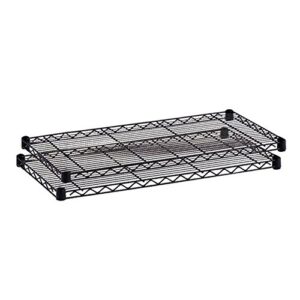 safco products 5293bl industrial wire shelving extra shelf pack 48″ w x 18″ d (starter and add-on units sold separately), (qty. 2), black