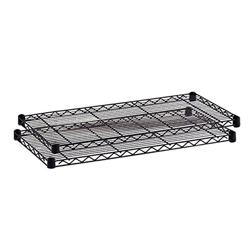Safco Products 5293BL Industrial Wire Shelving Extra Shelf Pack 48" W x 18" D (Starter and Add-On Units Sold Separately), (Qty. 2), Black