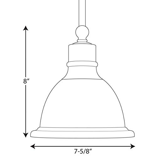 Progress Lighting P5078-09 Madison Pendants, 7-1/2-Inch Diameter x 8-Inch Height, Brushed Nickel