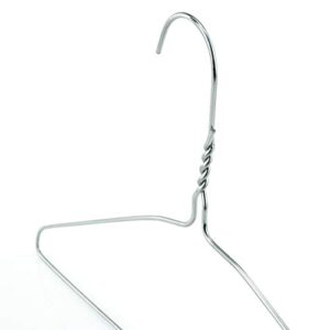 HANGERWORLD Silver Wire Metal Hangers Heavy Duty 20 Pack, 16 Inch 10 Gauge Strong, No Shoulder Bump Coat Hanger Style